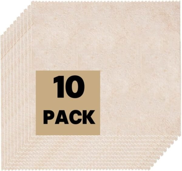 10 Pack Loofah Dish Sponge, Absorbent ＆ No Odor Swedish Towels Reusable, Biodegradable Dish Cloths, Washable Cellulose Sponge Cloths,9.84inch x 9.84inch Size, Brown