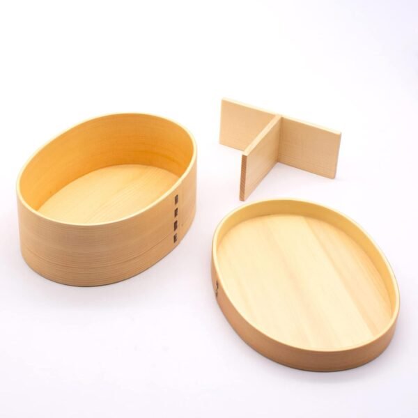 Bentowappa A-9-272274 Wooden Lunch Box, Approx. 7.1 x 5.1 inches (18 x 13 cm), Single Tier, Natural - Image 3