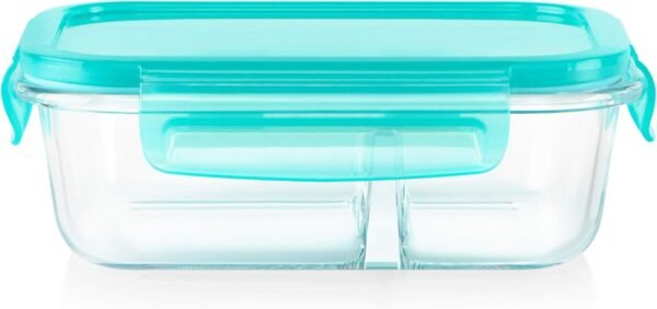 Pyrex Mealbox 10-Pc Bento Box Set, 2.3-Cup Divided Glass Food Storage Containers Set, Non-Toxic, BPA-Free Latching Lids, Freezer, Microwave and Top-Rack Dishwasher Safe, Compartment Bento Lunch Box - Image 4
