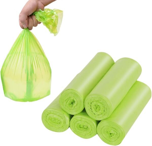 Trash Bags Biodegradable,4-6 Gallon Trash bags Recycling & Degradable Garbage Bags Compostable Bags Strong Rubbish Bags Wastebasket Liners Bags for Kitchen Bathroom Office Car(100 Counts,Green) - Image 4