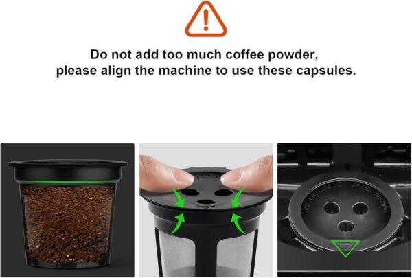 Reusable Coffee Pods for Ninja Dual Brew Coffee Maker, 3 Pack Reusable K Cups Coffee Filter for Ninja DualBrew Pro CFP301 CFP307 Coffee Maker - Image 4