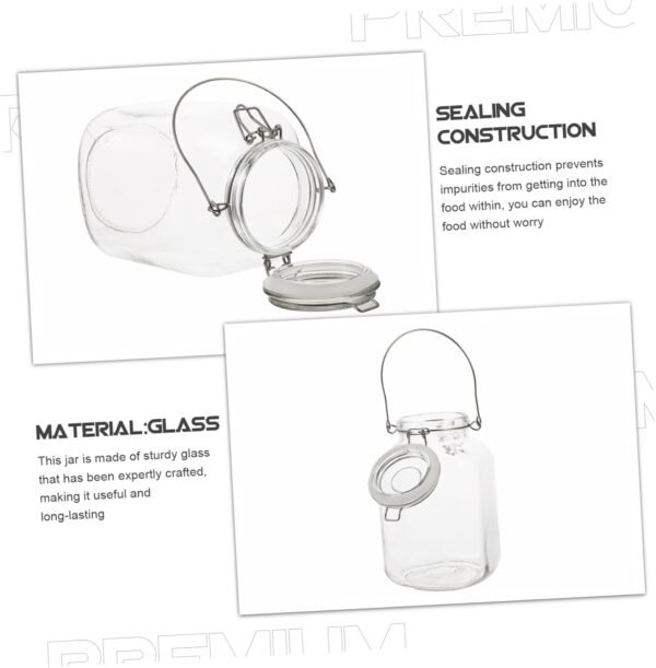 MAGICLULU Glass Storage Jar Storage Grain Jar Clear Storage Container Pickle Holder Storage Jar with Handle Cereal Containers Kitchen Food Storage Container Kimchi Container Jars Iron - Image 4