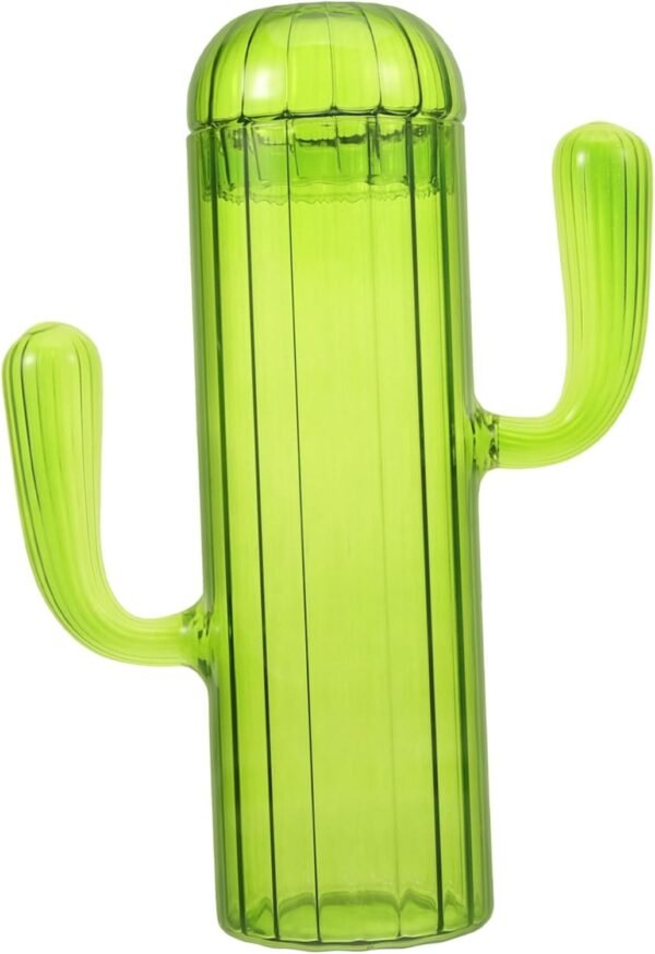 Cactus Storage Jar Jam Jars with Lids Labels Coffee Beans Trinket Storage Container Candy Jar Cactus Shaped Container with Lid Flask Large Jars with Lids Mug Glass Green - Image 6
