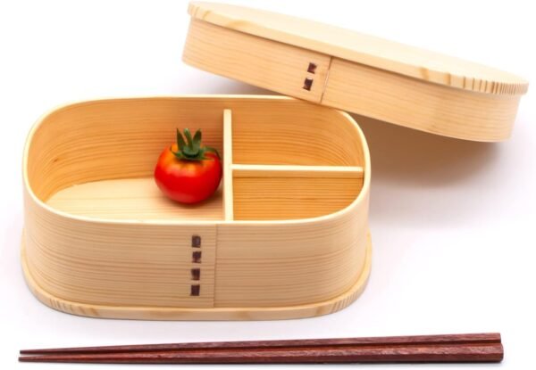 Bentowappa A-88-273615 Wooden Lunch Box, Approx. 7.5 x 5.1 inches (19 x 13 cm), Single Tier, Natural - Image 5