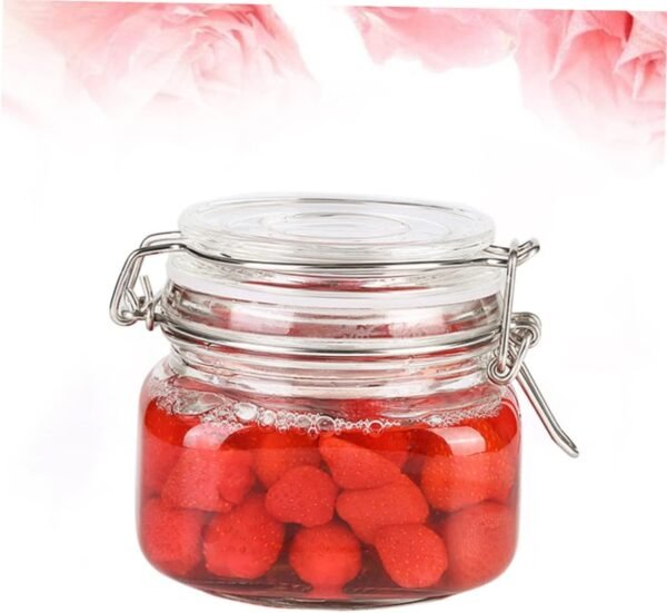MAGICLULU Glass Storage Jars Cup Sealing Containers Tin Condiment Clear Tote Airtight Sealer Vacuum Machine Canister Stainless Bins Pantry Lids Sealed Jar Jars for Kitchen Storage Seal Pot - Image 6