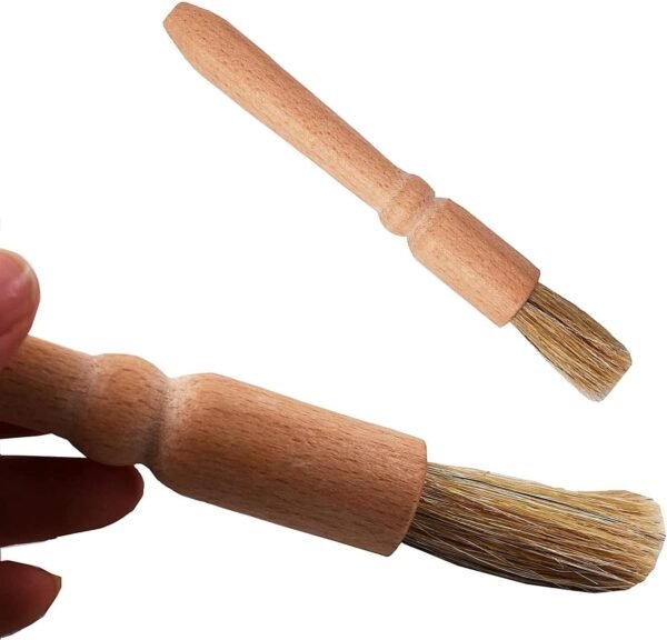Espresso Brush Set 4 Pieces Professional Espresso Machine Cleaning Brush Wood Handle Natural Bristles Brush for Coffee Grinders Cleaning - Image 3