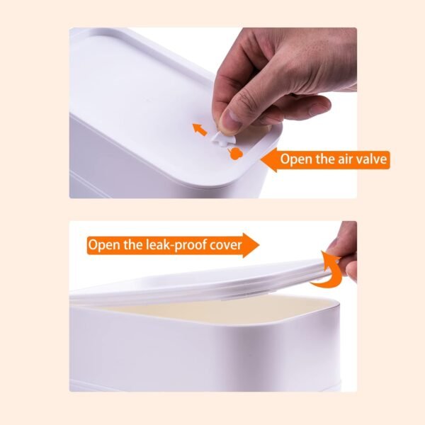 Bento Box Adult Lunch Box with lunch bag, Japanese Lunch Box Containers for Adult, Bento lunch Box with Leakproof 54OZ White - Image 6