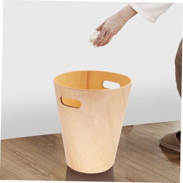 Small Trash Can with Lid Garbage Can with Lid Kitchen Wooden Bedroom Bin Compost Bins for Kitchen - Image 8