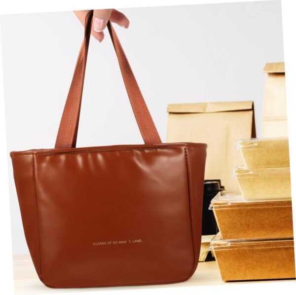 Bento Bag Reusable Grocery Bags Foldable Washable Book Tote Bag Packed Lunch Pouch Cosmetic Bag Lunch Tote Bag Refrigerated Bagreusable Net Hand Bags Food Bag Pu - Image 4