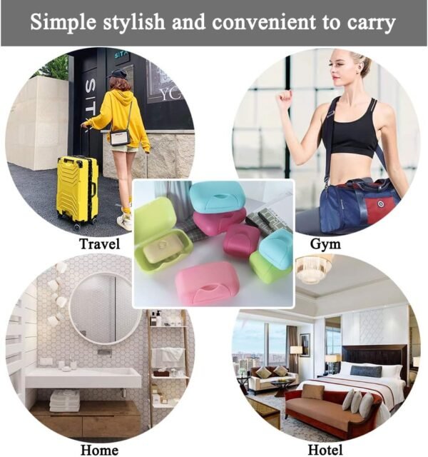 SITAKE 4 Pcs Travel Soap Case Holder Container, Portable Leakproof Soap Dishes with Lid for Shower Bathroom, Kitchen, Gym, Camping(2 Small + 2 Large) - Image 7