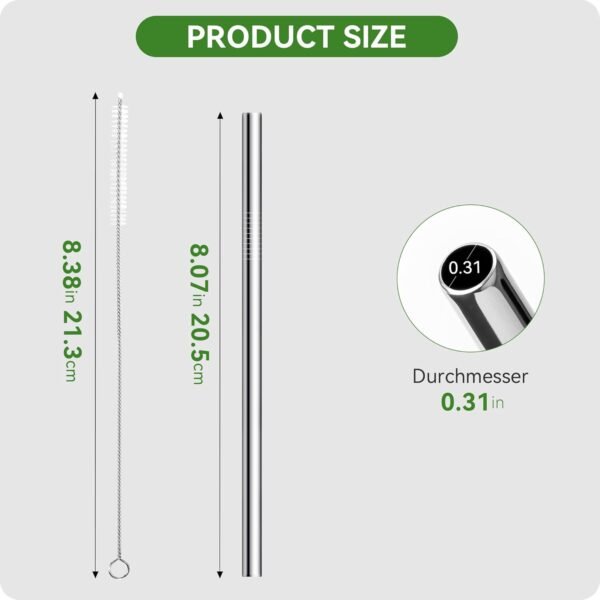 Snowfall 5 Pcs Reusable Straw for Stanley Ice Flow Tumbler, Stainless Steel Straws Accessories with Cleaning Brush, Replacement for 64 oz Stanley Flip Straw Cup - Image 5