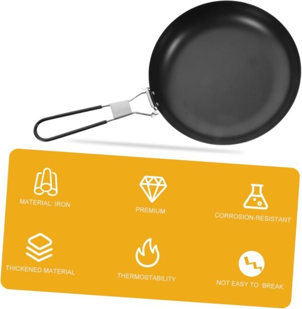 Camping Pan Grill Topper Cooker Camping Pan Griddle Plate Cuisine Induction Frying Saucepan Frying Pans Nonstick Fry Pan Nonstick Frying Pan Camping Kettle Curry Pan Iron - Image 4