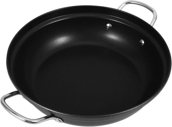 Large Capacity Shallow Soup Hot Pot Hotpot Pot Deep Frying Pan Dish Drying Rack Shallow Cookware The Wok Griddle Pans Big Pots for Cooking Korean Ramen Pot Metal Wok Home Wok Iron Cabilock