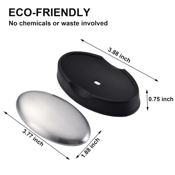 3 Packs Stainless Steel Bar Soap, Metal Soap Bar Odor Remover Rub Away Smell like Fish Garlic Onion Smell from Hand - Image 2