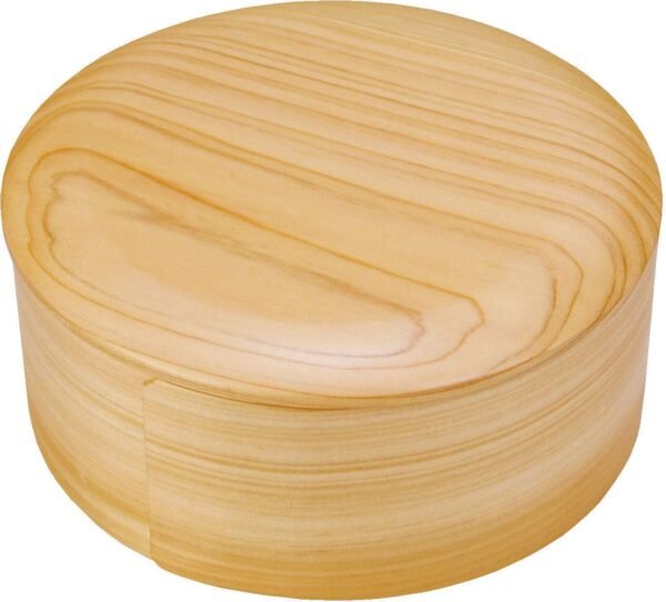 Yamako 790487 Japanese Lunch Box, Hinokiwappa, Round, Made in Japan, Natural, Approx. Diameter 5.6 x Height 2.4 inches (14.3 x 6 cm)
