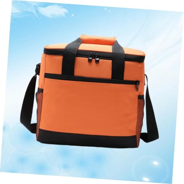 Food Storage Bag Cooler Lunch Heatable Hot Cooling Chiller Bag Tote Bag Reusable Shopping Bags Breastmilk Freezable Women Thermal Insulated Bags for Food Picnic Tote Orange - Image 2