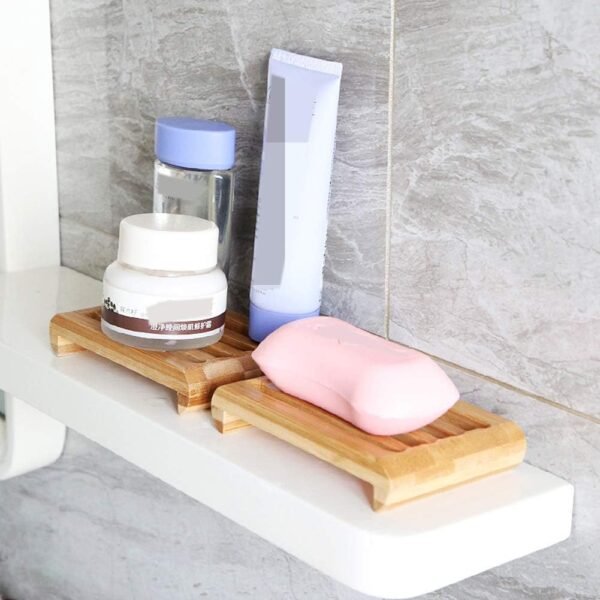 luzen 2Pcs Rectangle Bamboo Self Draining Soap Dishes Bar Soap Holder Soap Saver Tray Soap Case Soap Box Holder for Shower Bathroom Kitchen Keep Soap Dry Clean - Image 6