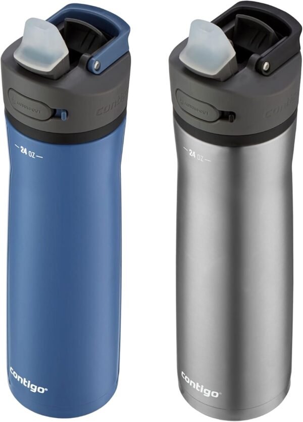 Contigo 24oz Leakproof Stainless Steel Water Bottle with Straw & Handle, Dual Insulated for Cold & Hot Drinks -(Pack of 2) - Image 3