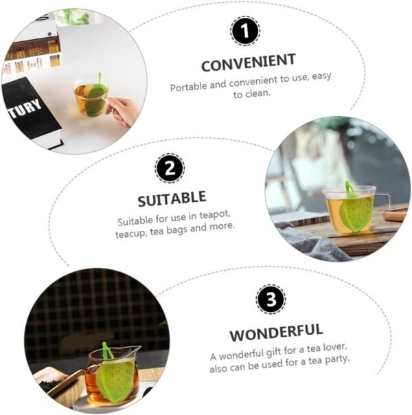 2pcs Tea Leak Electric Hot Pot Tamper Tea Strainer Coffee Filter Paper Kettle Electric Infuser Electric Tea Kettle Reusable Tea Steeper Kettle and Toaster Cups Green - Image 6