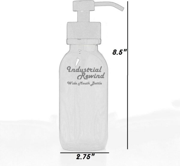 Clear Glass Soap Dispenser with Chrome Metal Pump - Wide Mouth 16oz Glass Bottle Includes Non Slip Bottom and Counter top Protector. (Clear/Chrome) - Image 6