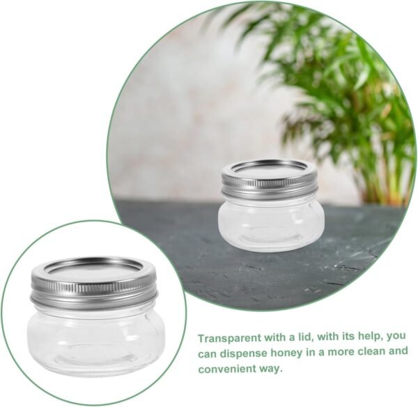 Luxshiny 8pcs Jam Storage Jar Jam Jars Mini Jars with Lids Spice Jars Openers Small Mason Jars Labels Bins Sealer Mason Jar Storage Boxes Vacuum Food Storage Containers Mason Jar Lids Glass - Image 5