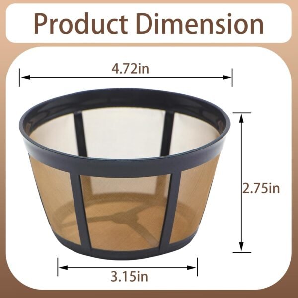 2 Pack Reusable Coffee Filter Replacement for BUNN 8 10 12 Cup Coffee Maker and Brewer Series BX, BTX, GRX, NHB, NHS, ST, HG & H - Image 3