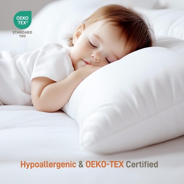 Hypoallergenic Bamboo Viscose Soft Pillow with Down Alternative Filling, Standard/Queen Size, Breathable Luxury Hotel Quality for All Sleeper, Oeko-Tex Certified, Machine Washable - Image 5