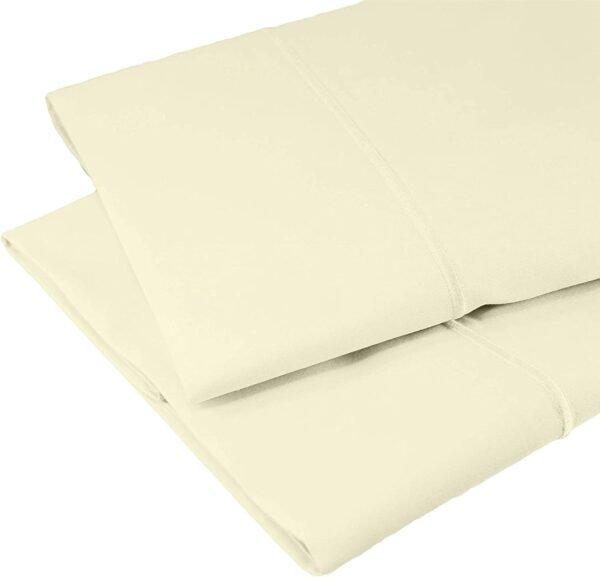 Whisper Organics Pillow Cases - 100% Organic Cotton Pillow Cases - Envelope Enclosure Type Pillowcase Set of 2-300 Thread Count Sateen Weave - GOTS Certified, Natural Color (Queen Size) - Image 2