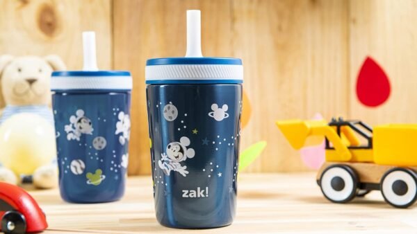 Zak Designs Disney Mickey Mouse Kelso Tumbler Set, Leak-Proof Screw-On Lid with Straw, Bundle for Kids Includes Plastic and Stainless Steel Cups with Bonus Sipper (3pc Set, Non-BPA)15 fl oz. - Image 10