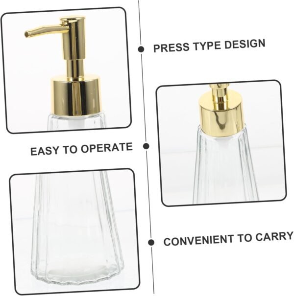 Cabilock Glass Lotion Bottle Hand Dispenser Soap Container Lotion Dispenser Hand Soap Dispenser Bathroom Accessories Glass Soap Dispenser Soap Dispenser Bottle Home Soap Bottle Pp - Image 3
