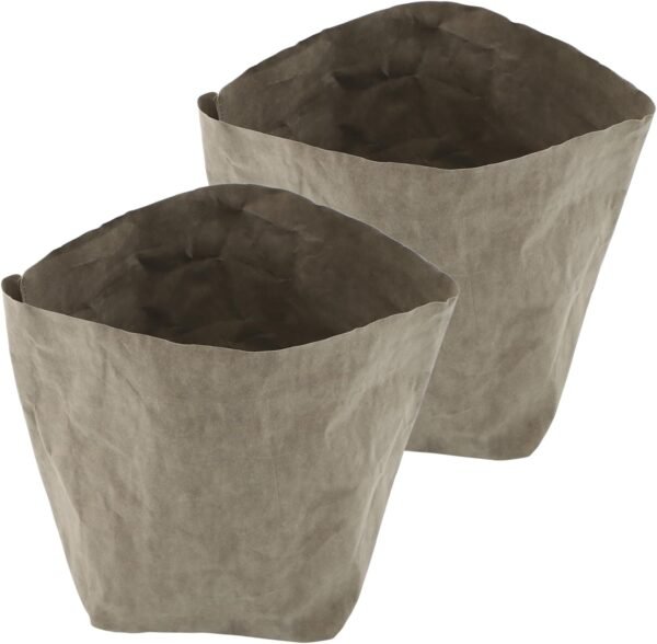 Kraft Paper Flowerpot Potato Lids Reusable Fruits Bag Food Washable Kraft Paper Storage Bag Cellophane Pantry Vegetable Pouch Instant Grow Bag Kitchen Planter Plants Pots Nut Grey