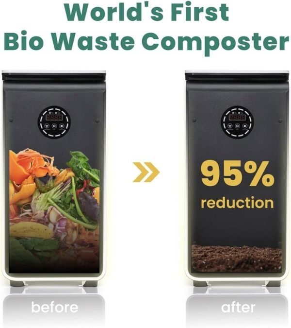 GEME World First Bio Smart 19L Electric Composter for Kitchen, Filter No Need to Change, Not Dehydration Tec, Add Waste Anytime Compost Machine, Electric Compost Bin Kitchen, Food Cycler Real Compost - Image 3