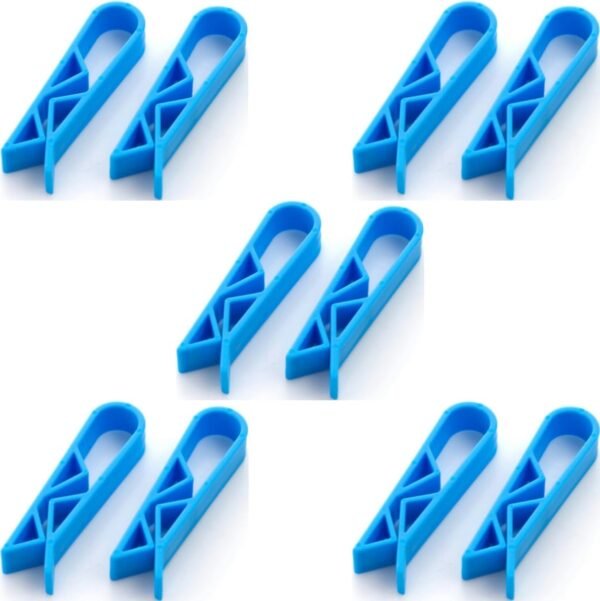 10pc Blue Plastic Kitchen Garbage Bin Clip Set, Set of Bag Clips - Anti-Slip Fixation Clamp for Trash Cans and Garbage Bins,Trash, Recycling and Compost