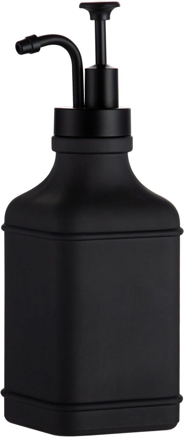 Enra Glass Soap Dispenser,17oz Black Bathroom Soap Dispenser,Hand Liquid Soap Dispensers With Stainless Steel Pump,Refillable Dish Soap Dispenser,Modern Home Soap Dispenser for Bathroom,Kitchen(Black)