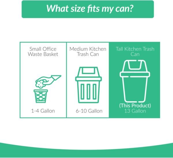 Reli. Compostable 13 Gallon Trash Bags | 75 Count | ASTM D6400 | Green | Eco-Friendly | For Compost - Image 4