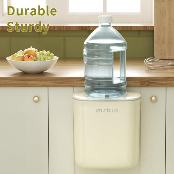 Kitchen Compost Bin Countertop, 9L/2.4gal Indoor Food Waste Recycling Bucket, Portable Trash Can with Lid for Cabinet Door, Under Sink, Wall Mounted, White - Image 5