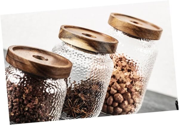 Glass Containers Bernardin Mason Jar Lids Coffee Pod Holder Jam Jars Coffee Bean Storage Sugar Container for Coffee Bar Rice Dispenser Cup Jar with Lid Flask Coffee Holder Wooden - Image 8