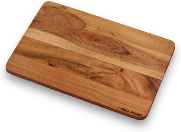 Wooden Cutting Board for Kitchen/Chopping, Serving Board, Platter for Vegetables, Fruits, Cheese and Charcuterie | Natural Acacia Wood |15 * 10 Inches | Handcrafted in India