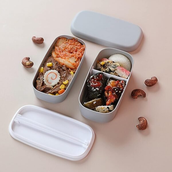 Bento Refrigerator Food Fresh Keeping Double Layered Children Lunch Portable Bento Food Storage Reusable Baggies (One Size) - Image 6