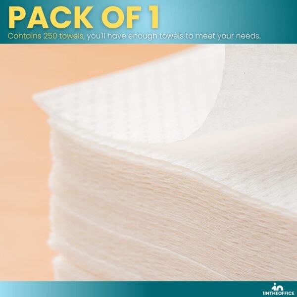 1InTheOffice Multifold Paper Towels, Paper Hand Towels for Bathroom, Bathroom Paper Towels, 1-Ply, 9" x 9.45", 250 Towels/Pack - Image 7