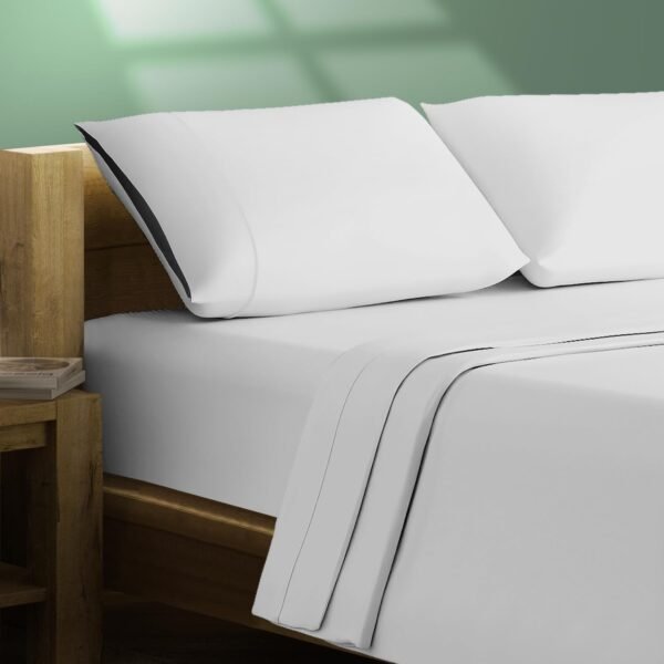 TEXAS LINEN CO. 100% Organic Cotton Percale Sheets King Size - Cotton Percale Sheets King, 4 Piece King Percale Sheet Set, Crisp, Cooling Sheets, 16" Deep Pocket Hotel Sheets King Size - Light Grey
