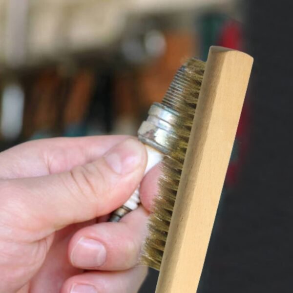 MAXMAN Copper Brass Brush, 20×6 Row Soft Bristle Wire Scratch Brushes with 10" Natural Beechwood Handle Barbell Brush for Cleaning Metal Surface Texturing, Removes Lint, 3Pcs - Image 9