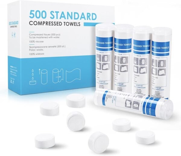 500 Pieces Disposable Compressed Towels, Compact Travel Coin Tissue Soft Compress Tissues Pills for Outdoors Travel Camping and Beauty Salon