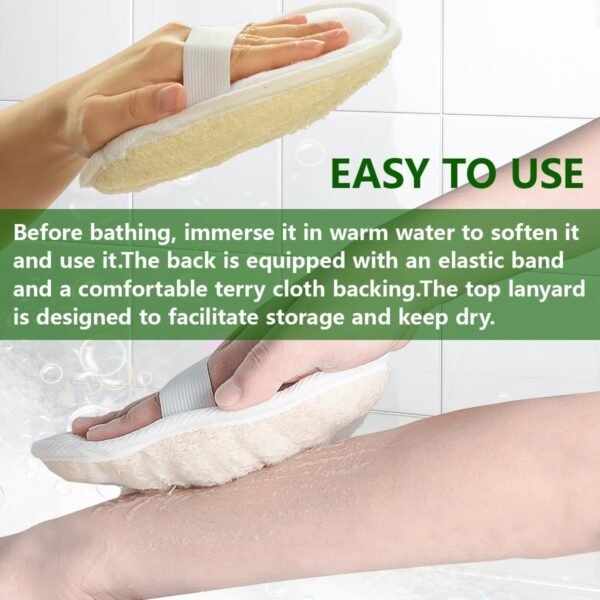 Natural Loofah Sponge Exfoliating Body Scrubber, Made with Eco-Friendly and Biodegradable Shower Luffa Sponge, Loofah for Women and Men, for Face and Body That Gets You Clean (2 Pack) - Image 4