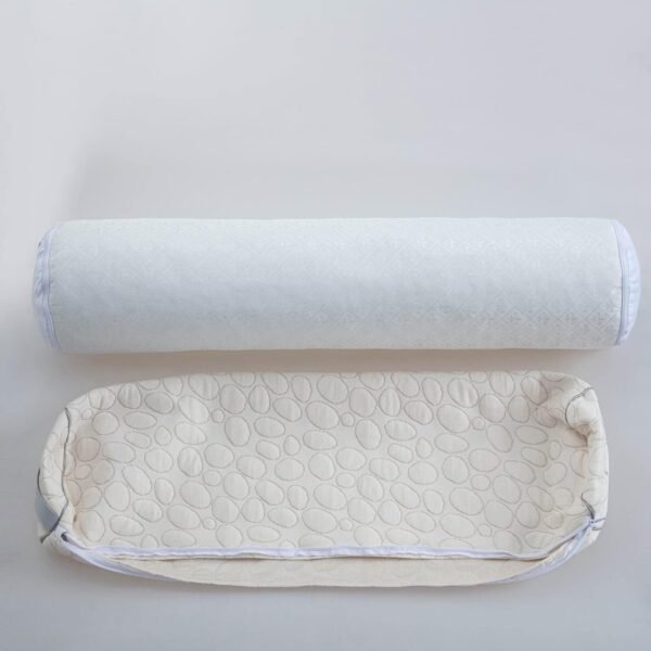 Kingnex Zipper Adjustable Under Knees Bolster Roll Pillow to Relief Lower Back Pain or Between Legs for Side Sleepers Shredded Latex Cyliner with Organic Cotton Cover 24x8 - Image 6