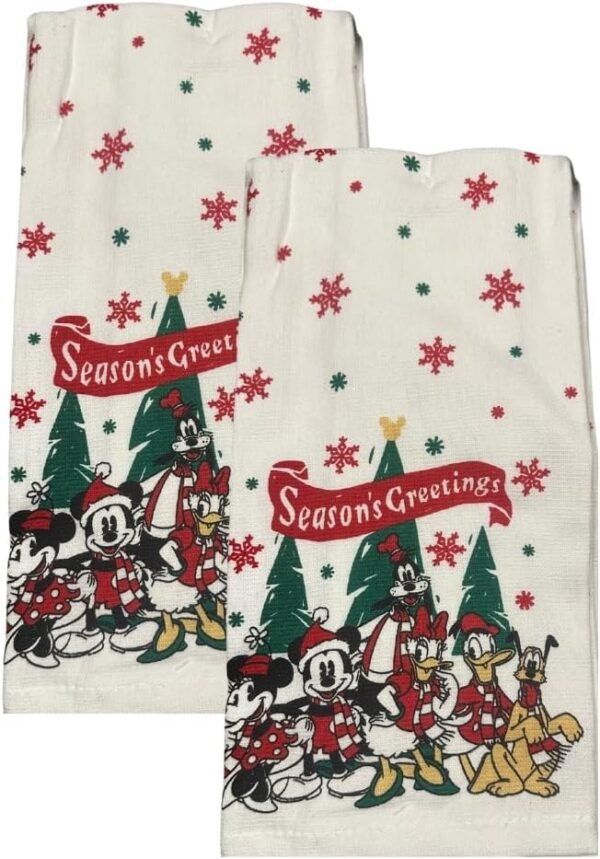 Seasons Greetings Playful and Festive 100% Cotton Kitchen, 2pk, Towel Soft & Absorbent Decorative Kitchen Towels Perfect for Drying Dishes & Hands-Machine Washable, 16 x 26 inches
