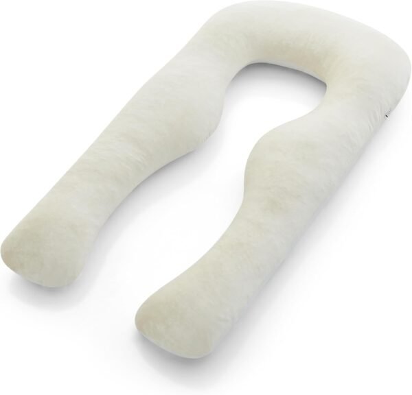 YANA Body Pillow | Luxury Pregnancy U Shaped Body Pillow - Organic Bamboo Cotton - Shredded Cooling Gel Fill - Ergonomic Design - Double Sided - Washable