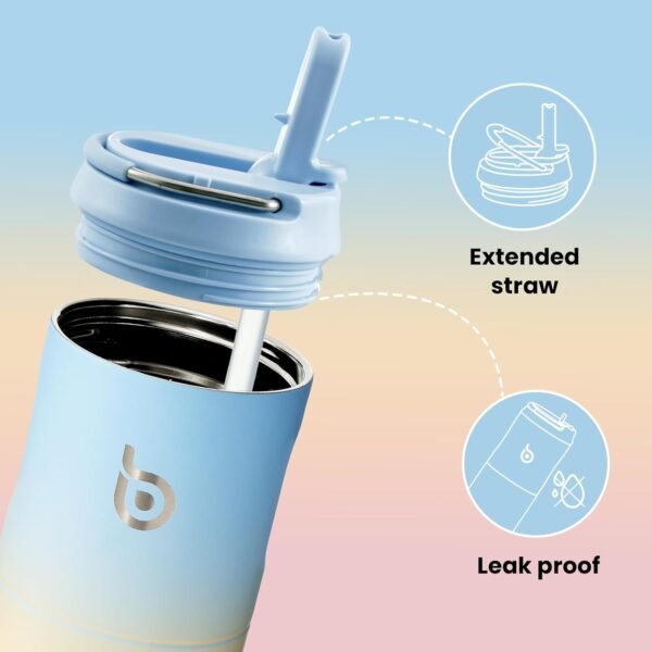 BOTTLE BOTTLE Insulated Water Bottle 24oz with Straw Lid and Handle for Sports Travel Gym Stainless Steel Water Bottles Double-Wall Vacuum Metal Thermos Bottles Leak Proof BPA-Free - Image 2