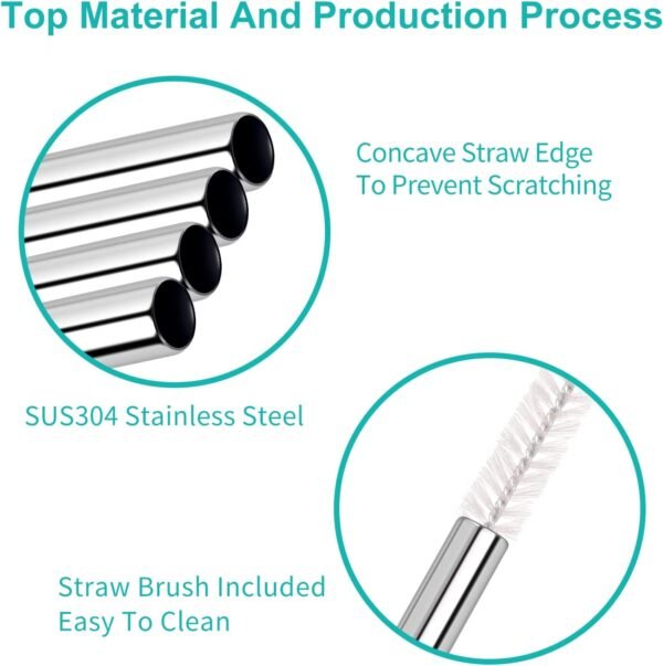 Metal Straws Reusable Straws Dishwasher Safe Stainless Steel Straws For 20 oz And 30 oz Tumbler - Image 4