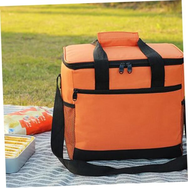 Food Storage Bag Cooler Lunch Heatable Hot Cooling Chiller Bag Tote Bag Reusable Shopping Bags Breastmilk Freezable Women Thermal Insulated Bags for Food Picnic Tote Orange - Image 4